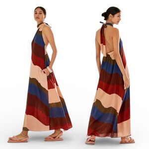 Anthropologie The Odells Delaney Halter Maxi Dress size XS